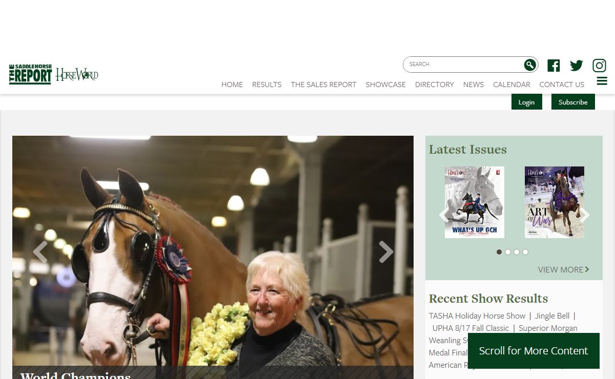 Home | The Saddle Horse Report