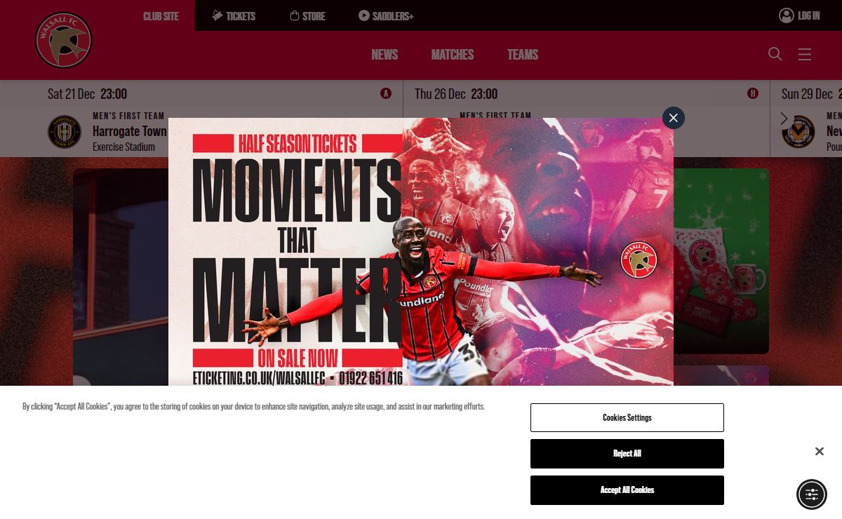 Official website of Walsall Football Club