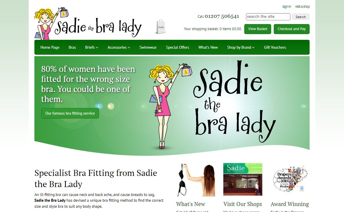 Buy bras, briefs, swimwear and accessories from Sadie's online shop | Sadie the Bra Lady