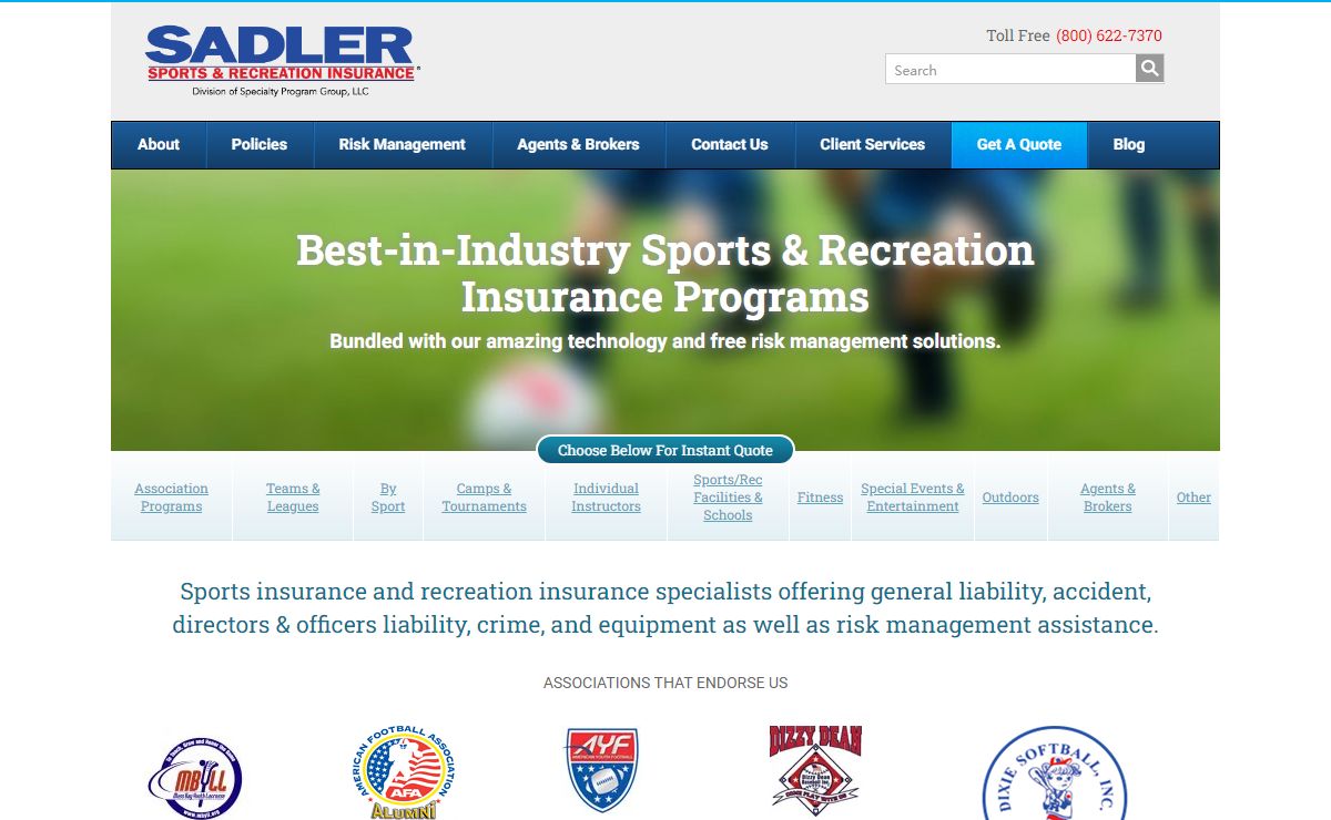 Sports insurance quotes, liability, accident