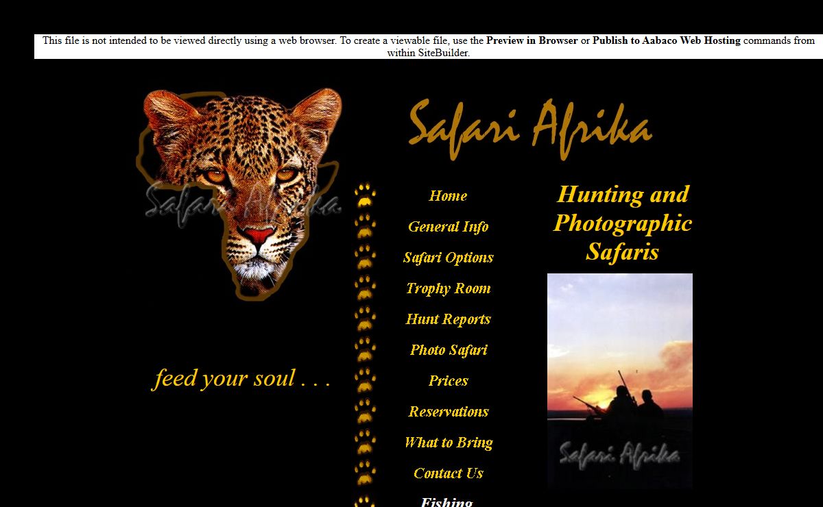 Safari Afrika Hunting & Photo Safaris - Personal Service & Great African Hunting