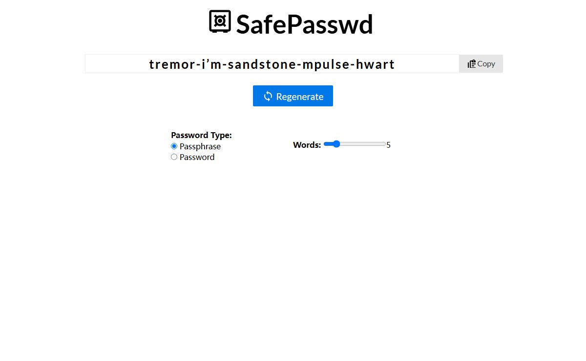 Password Generator For A Strong Secure Memorable Password - SafePasswd.com