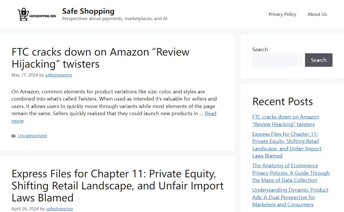 Safe Shopping - Perspectives about payments, marketplaces, and AI