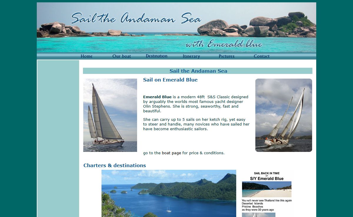 Sailing charter in thailand, burma and the andaman islands on yacht emerald blue