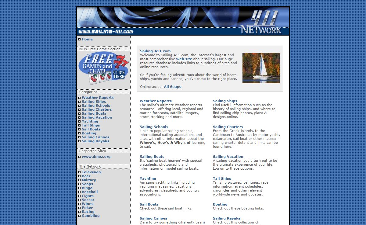 sailing 411 - sailing - sail, ships, yachts, schools, boats, vacations, charters, lessons and more.
