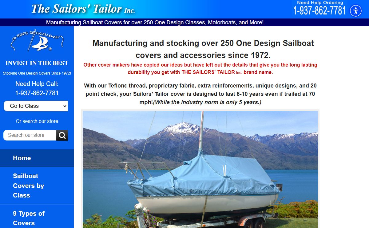 The Sailors' Tailor, Inc... 250+ One Design boat covers since 1972.