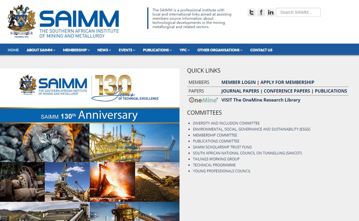 SAIMM - The Southern African Institute of Mining and Metallurgy