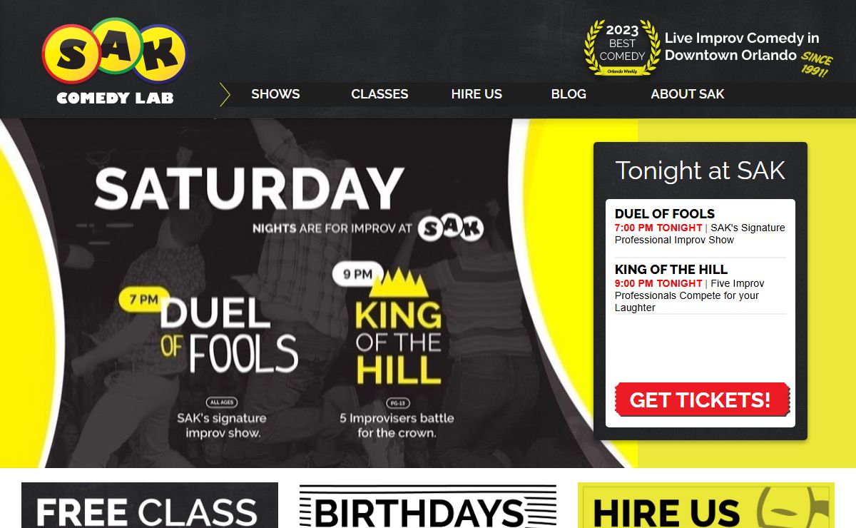 SAK Comedy Lab - Orlando's Best-Rated Live Improv Comedy Club