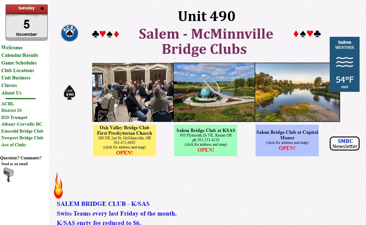 Salem Bridge Club Home Page