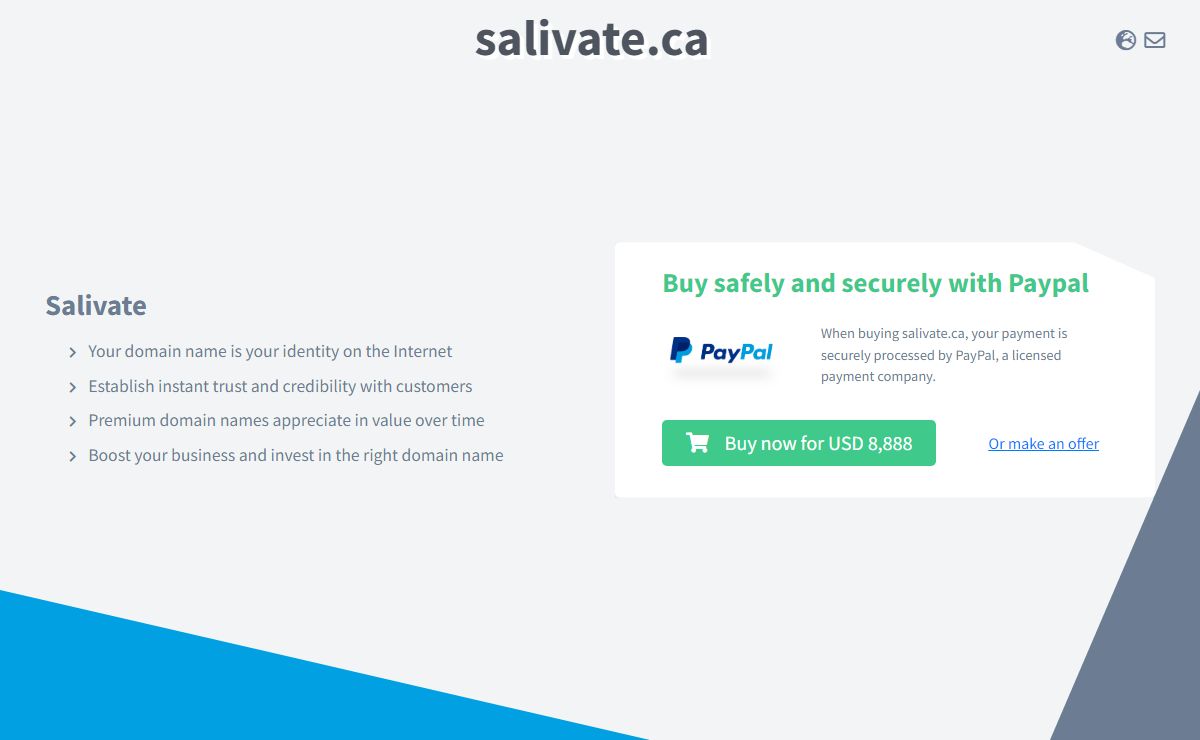 salivate.ca domain name is for sale. Inquire now.