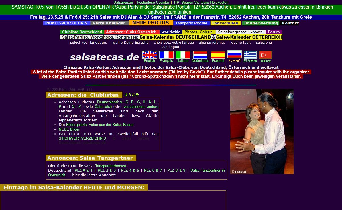 Salsa: Adressen und Bilder der Salsa-Locations von Deutschland und Österreich