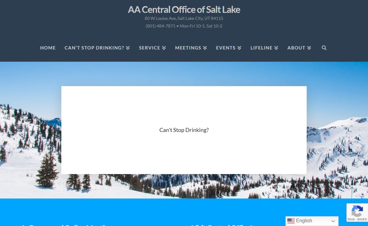 AA Central Office of Salt Lake | 80 West Louise, SLC 84115| 801-484-7871 / M-F 10:00-5:00 Sat 10:00-2:00
