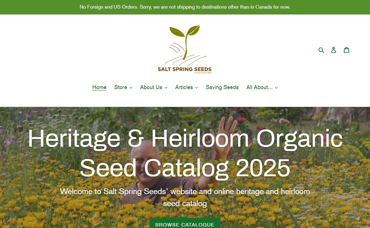 Heritage and Heirloom Seed Catalog for Organic Gardeners, Salt Spring
