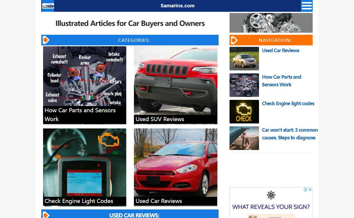 Illustrated Articles for Car Buyers and Owners | Samarins.com