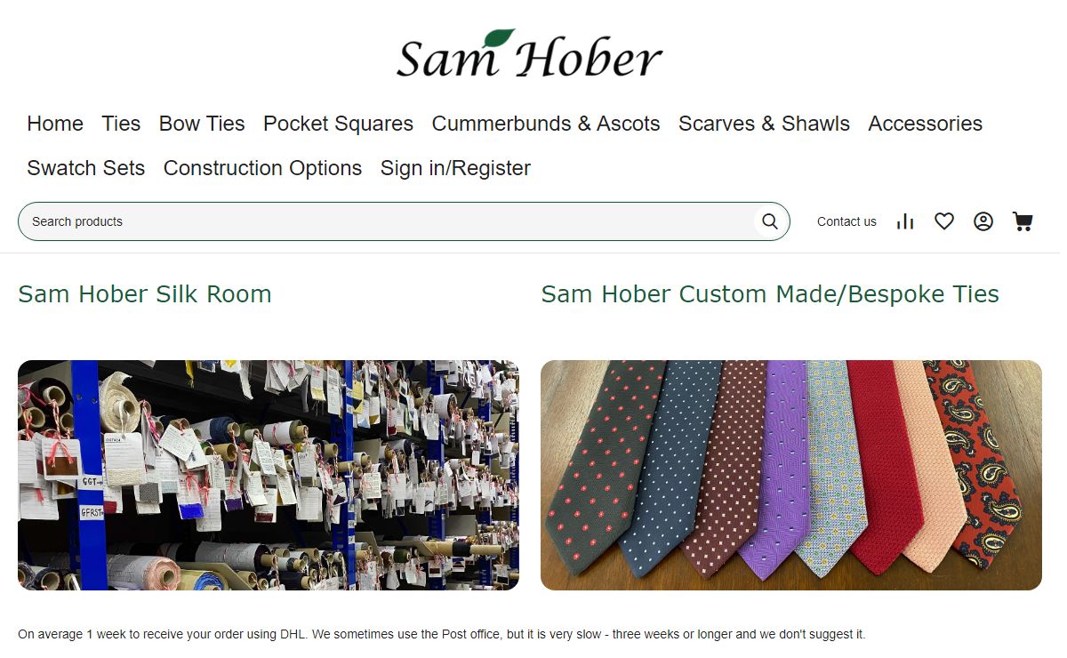 Sam Hober Luxury Custom Made Bespoke Ties