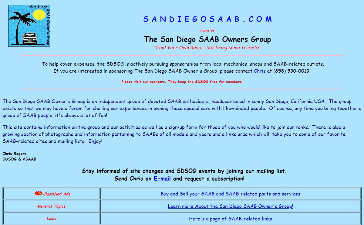 San Diego SAAB Owner's Group