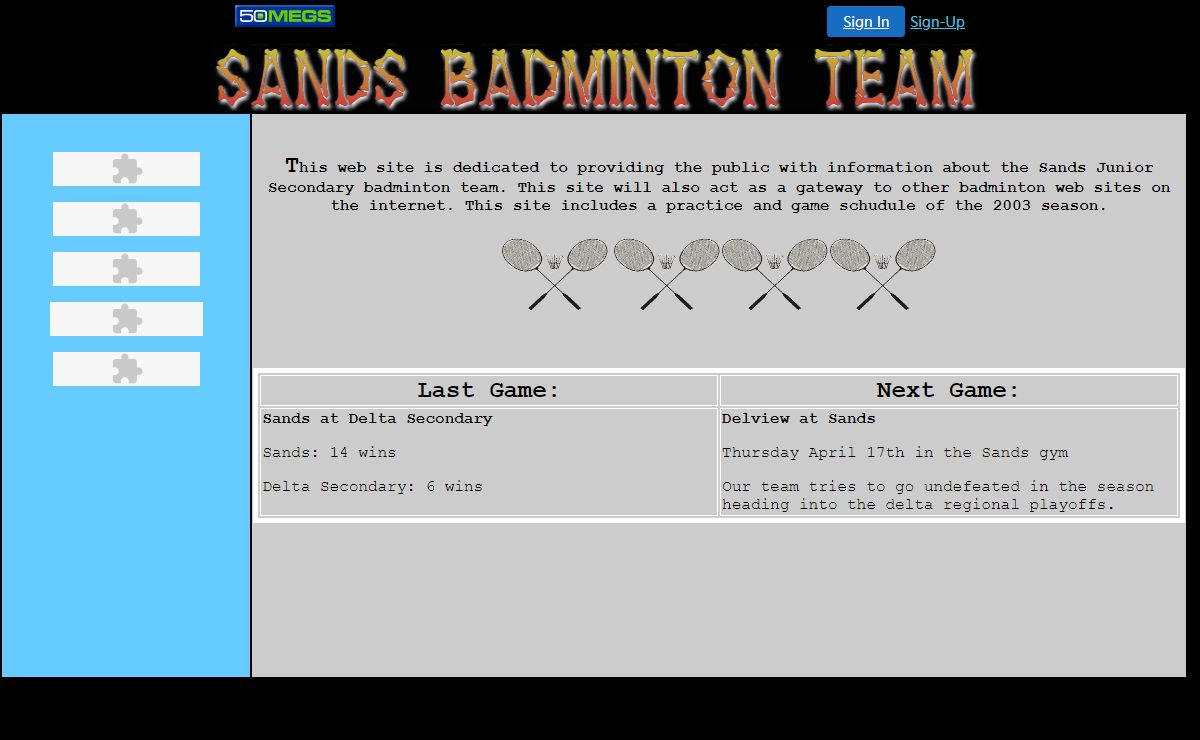 Sands Badminton Team