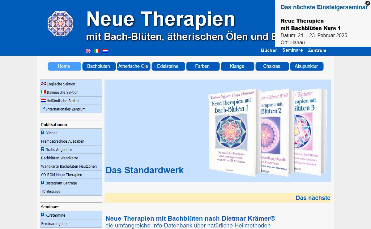 Bachblüten, ätherische Öle und Edelsteine - Sanfte Therapien nach Dietmar Krämer