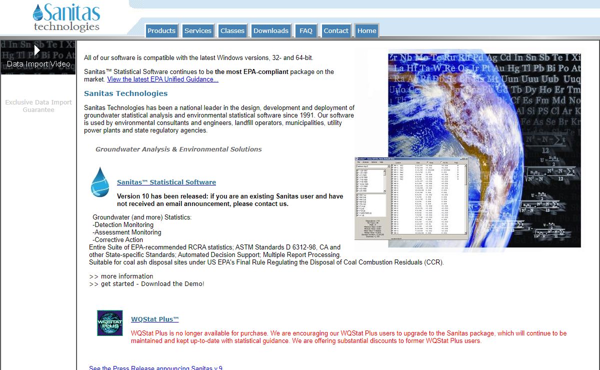 Sanitas Technologies/Groundwater Statistical Analysis Software, Consulting and Courses