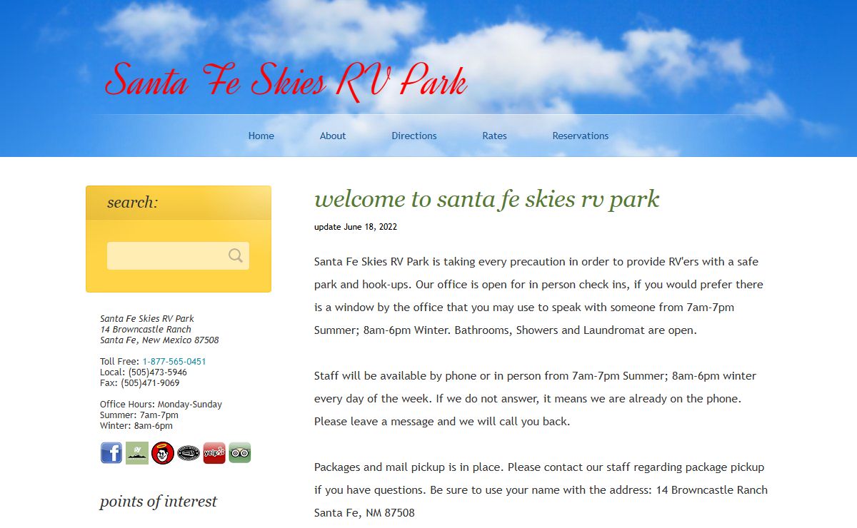 Santa Fe Skies RV Park - Santa Fe, New Mexico