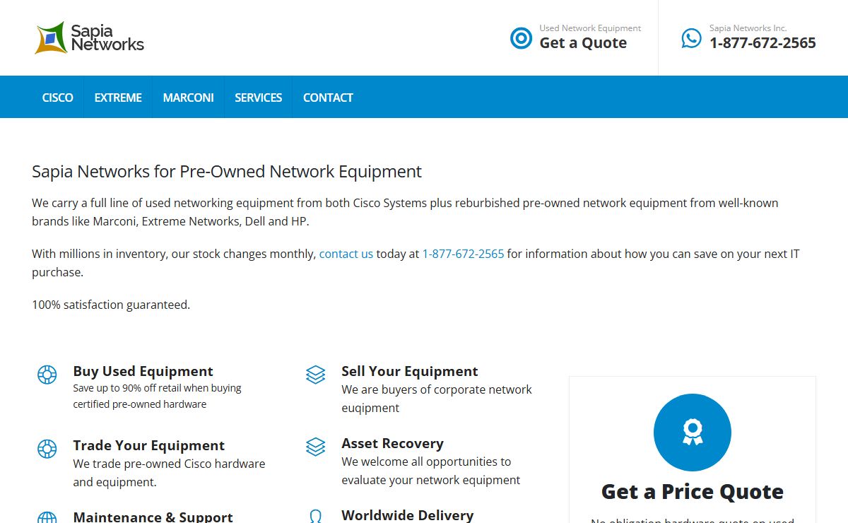 Used Network Equipment by Sapia Networks Inc.