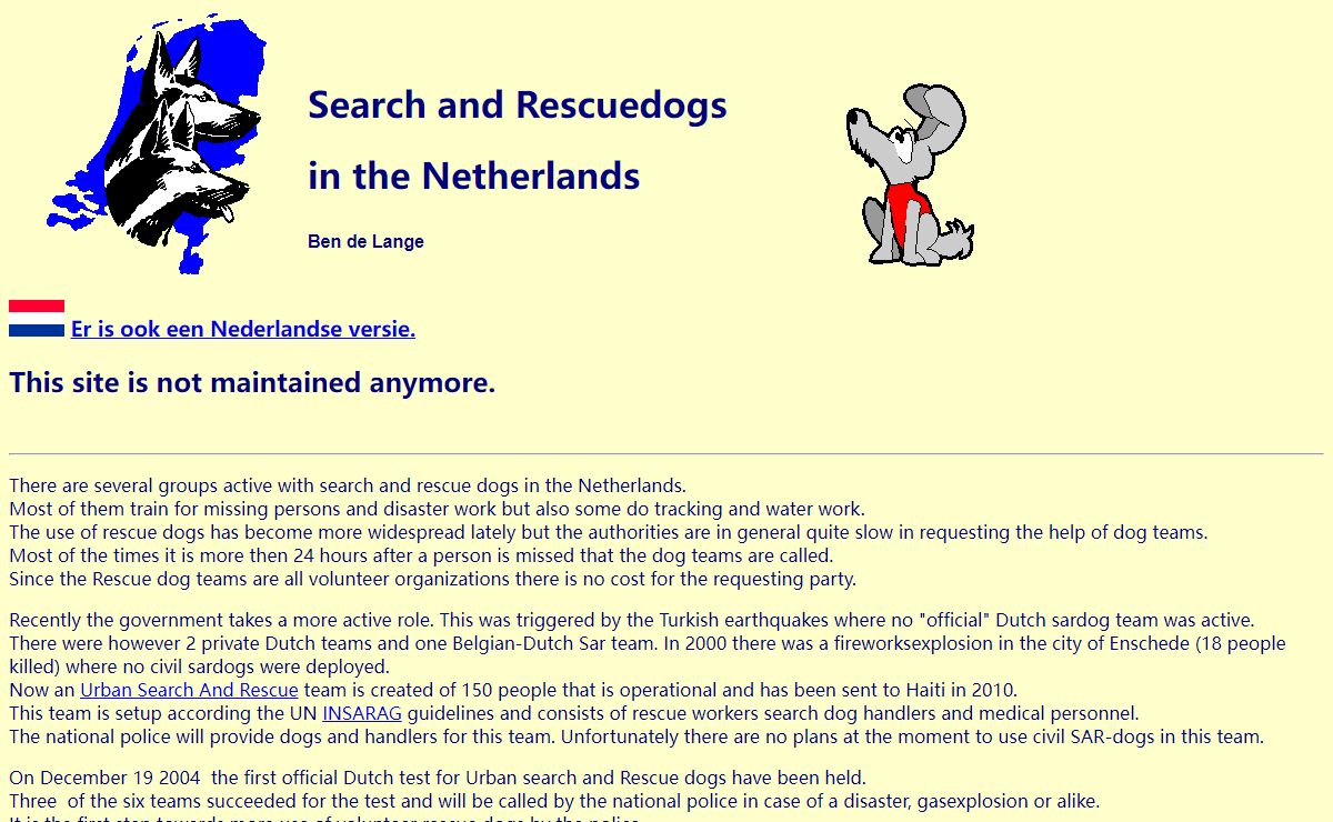 Search and Rescue dogs in the Netherlands