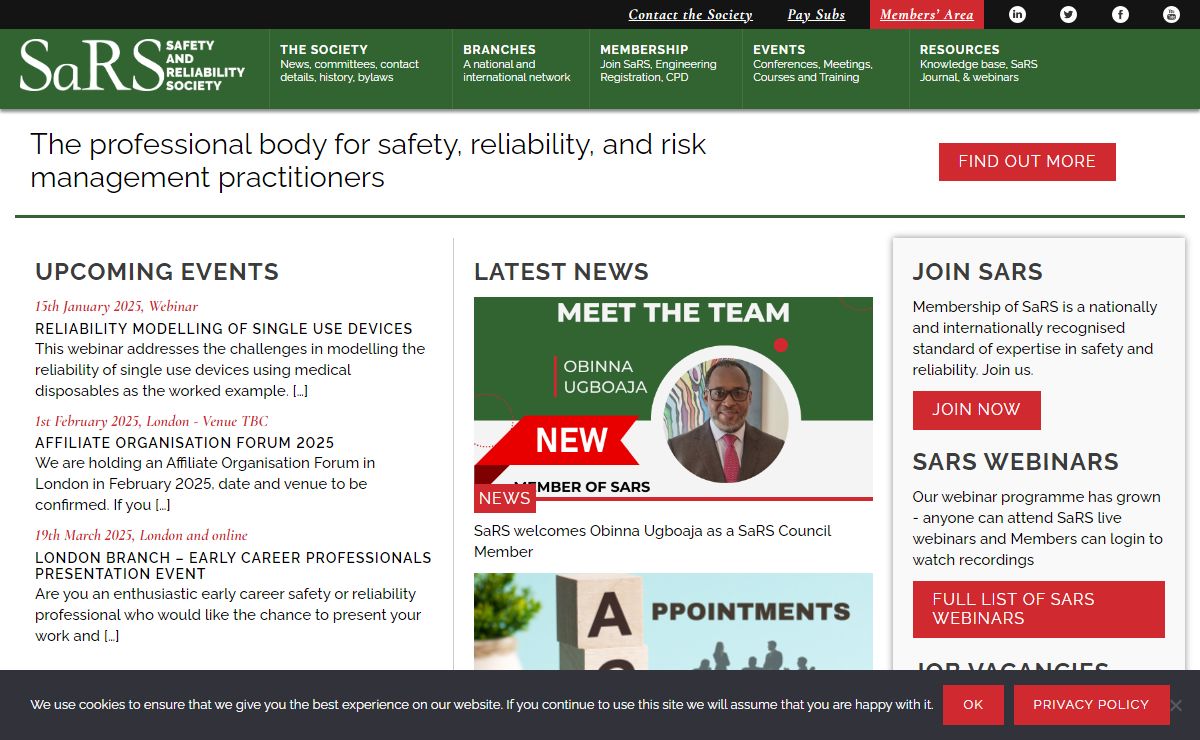 The Safety and Reliability Society – The professional body for safety, reliability, and risk management practitioners