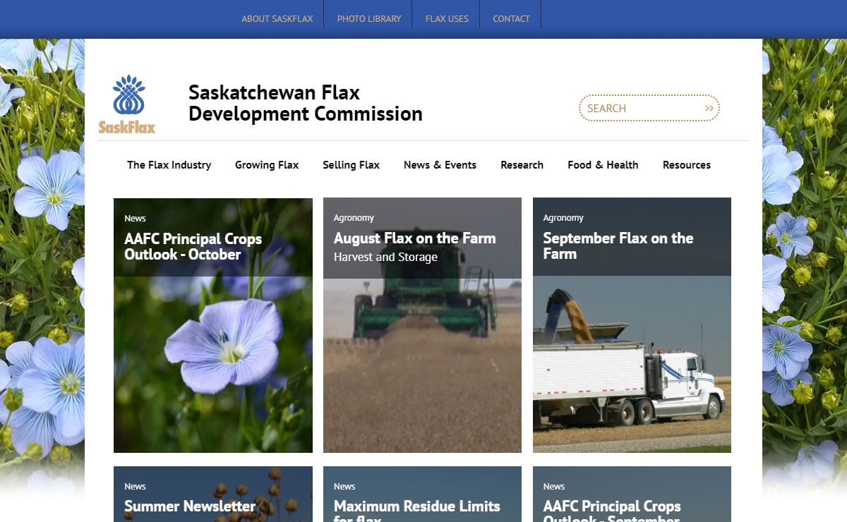 Saskatchewan Flax Development Commission - Flax Home Page