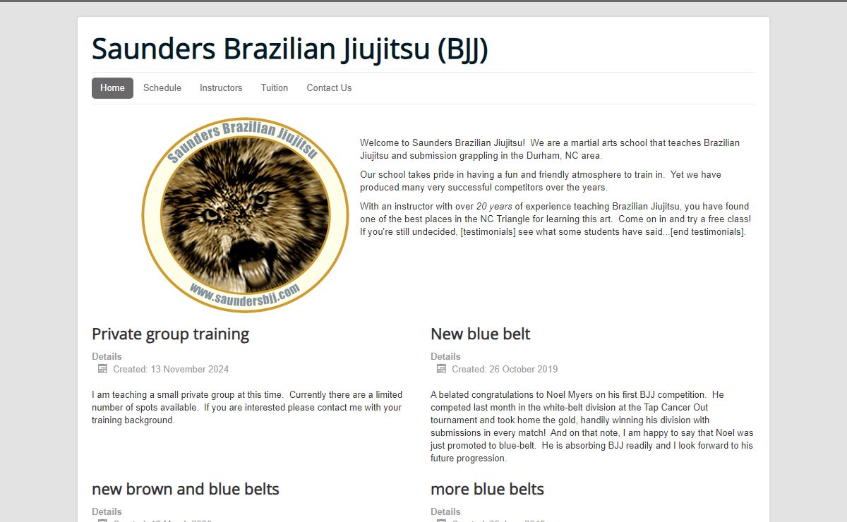 Saunders Brazilian Jiujitsu (BJJ) in Durham, NC