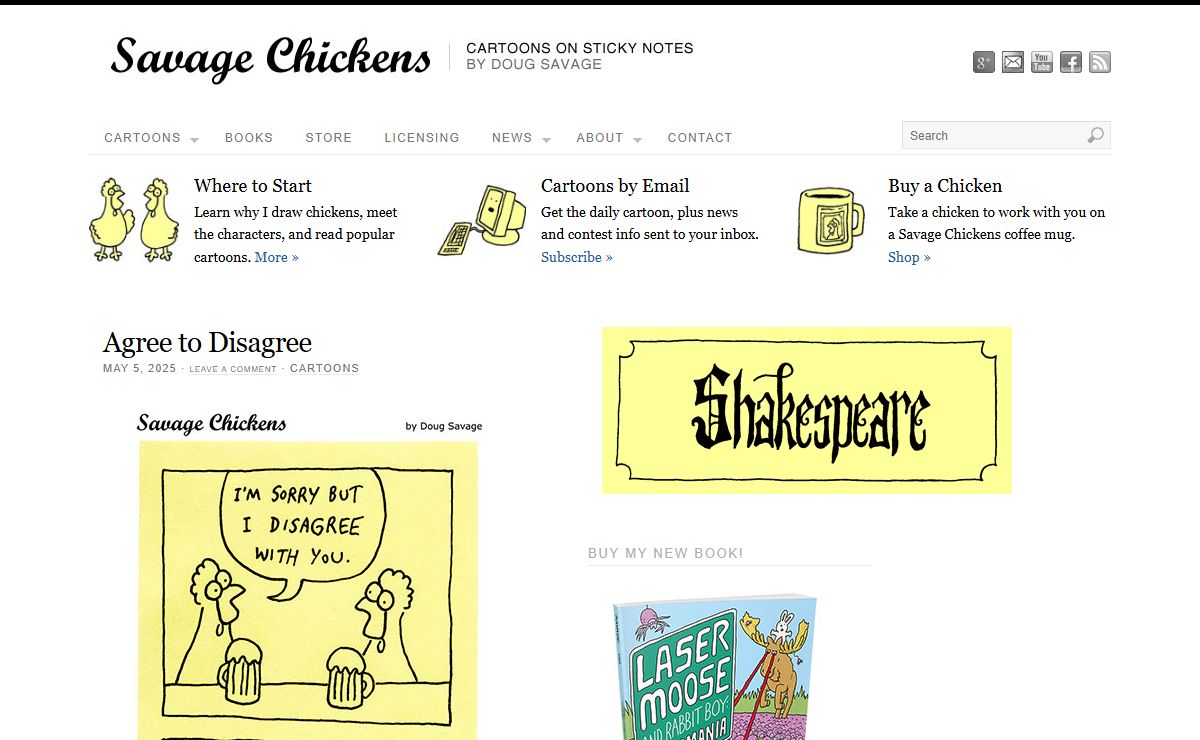 Savage Chickens - Cartoons on Sticky Notes by Doug Savage