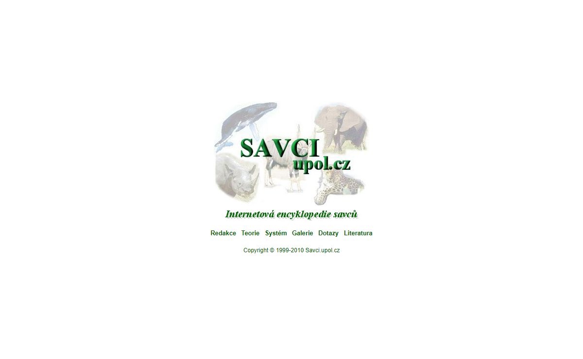 SAVCI.UPOL.CZ - Internetová encyklopedie savců