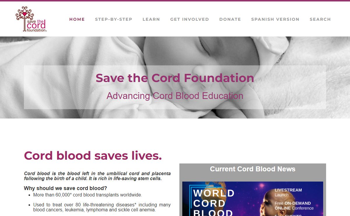 Cord Blood Education for Parents, Health Professionals and Students - Save the Cord Foundation - Home