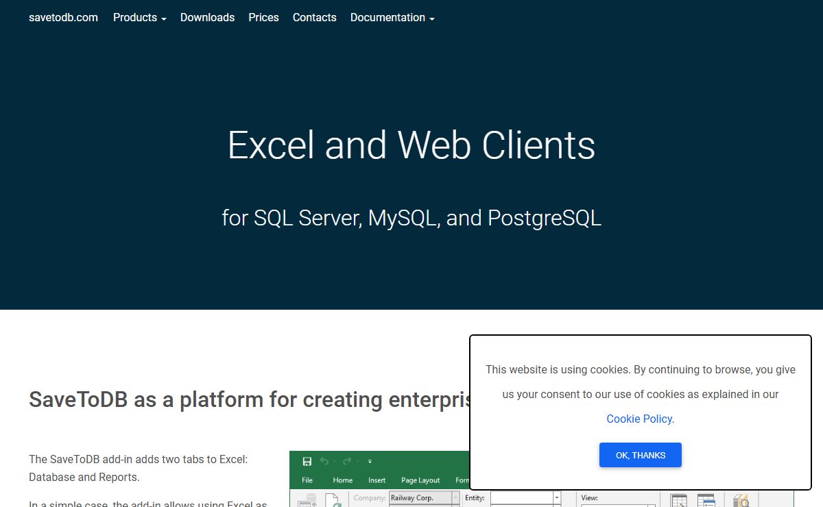 www.savetodb.com - Edit Database Data in Excel and Browsers