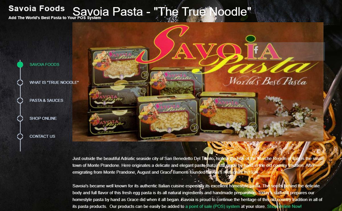 Savoia Foods - Add The World's Best Pasta to Your POS System