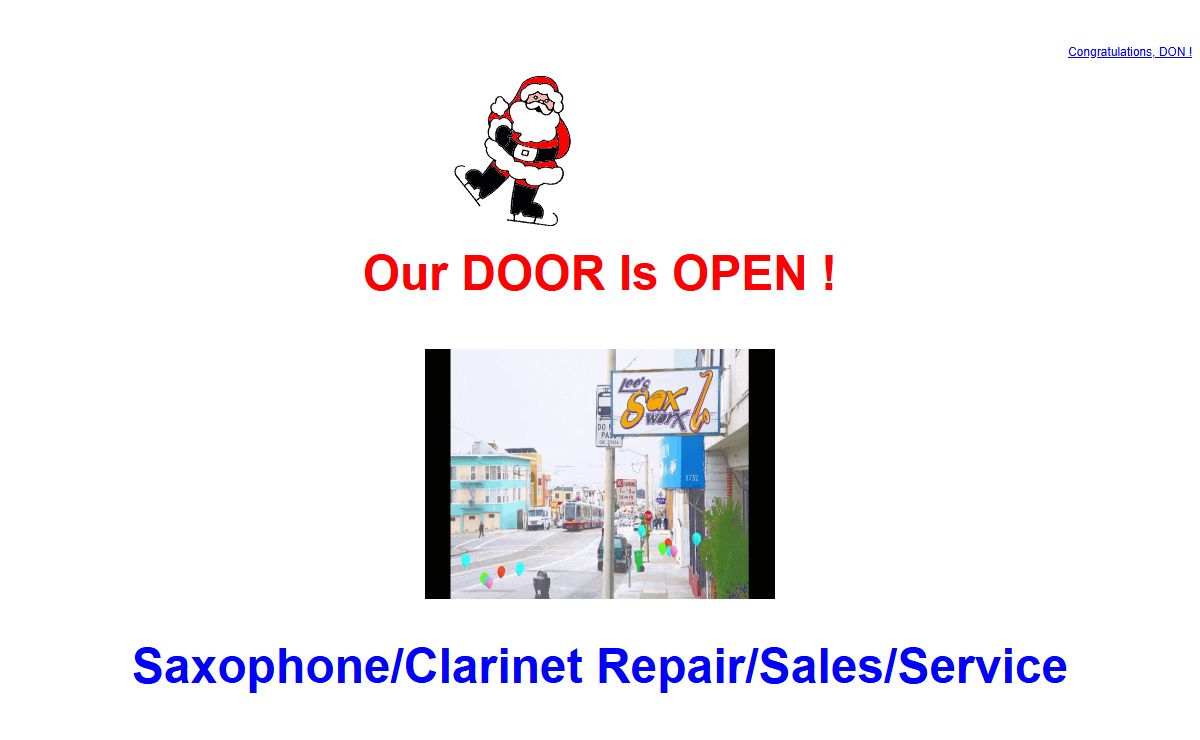 Lee's Sax Worx -- 1724 Taraval Street (27th/28th Avenues) San Francisco CA 94116 (415) 759-6001