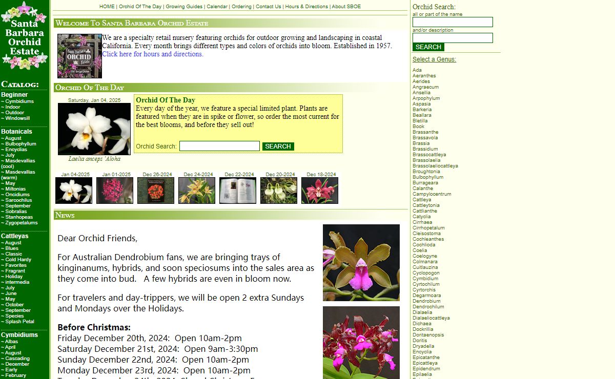 Santa Barbara Orchid Estate Home Page