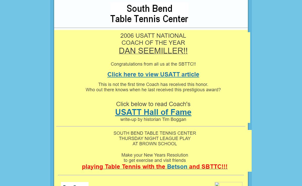 South Bend Table Tennis Center | Home