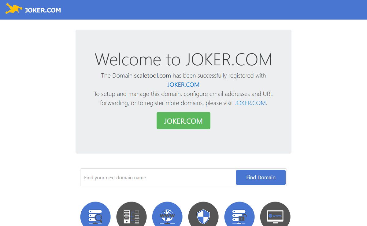 scaletool.com -- Domain Name Registration at Joker.com, Easy to use Control Panel and Reseller API Interface