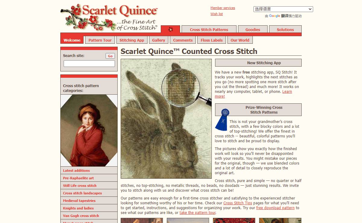 Cross Stitch Patterns from Fine Art by Scarlet Quince