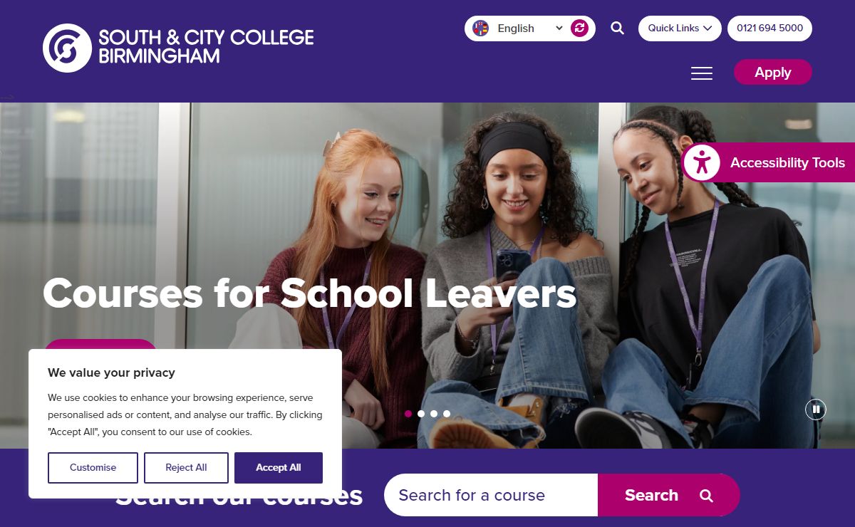 South and City College Birmingham - Part-Time, Full-Time & Apprenticeship Courses
