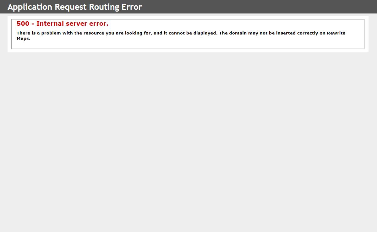 500 - Internal server error.
