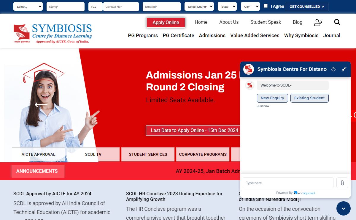 Symbiosis Centre For Distance Learning Institute | Distance Education Online College in India