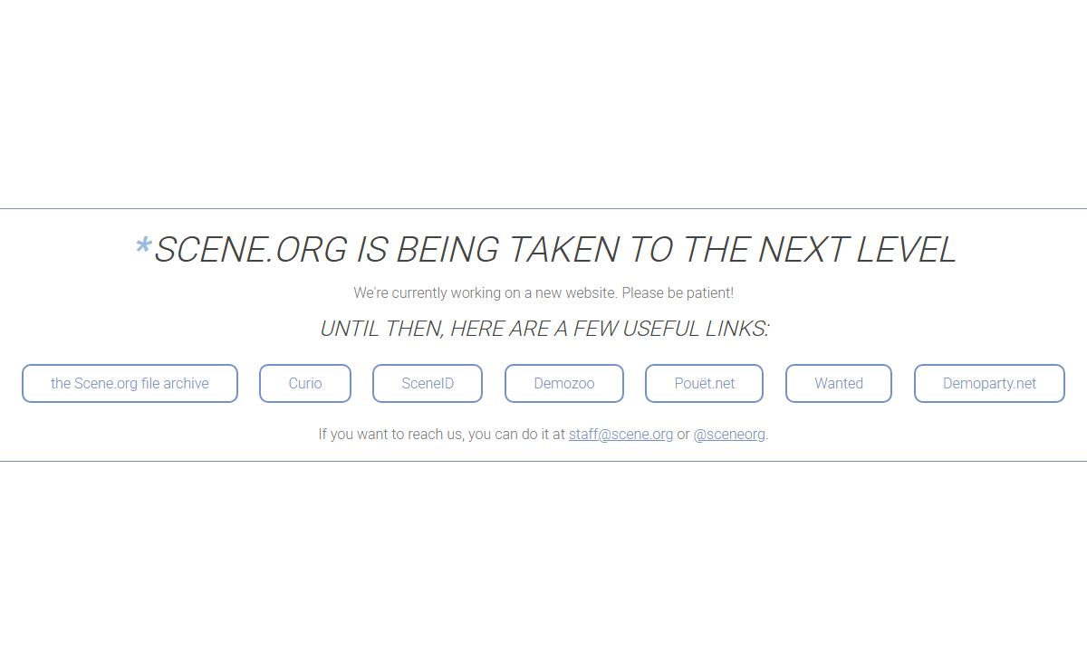 SCENE.ORG WILL BE BACK SOON