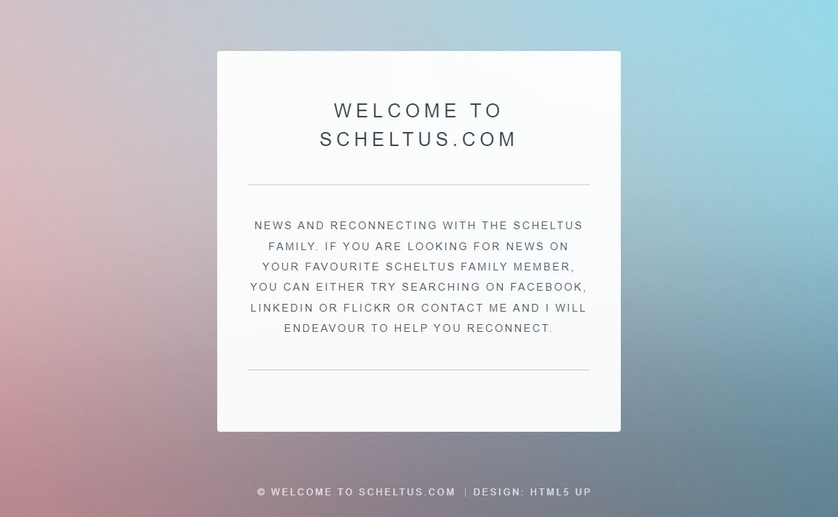 Welcome to Scheltus.com