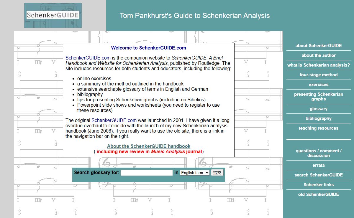Tom Pankhurst's Guide to Schenkerian Analysis - Home Page.