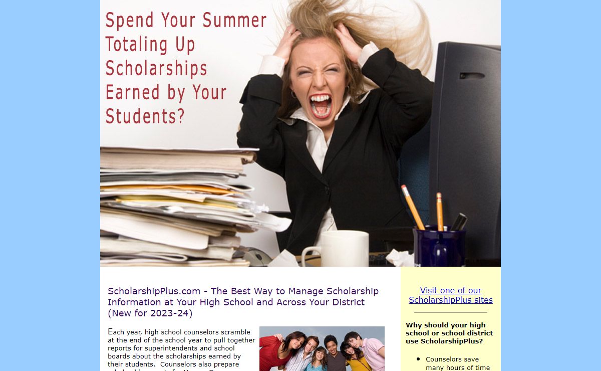 ScholarshipPlus: The Best Way to Manage Scholarship Information at Your High School and Across Your District