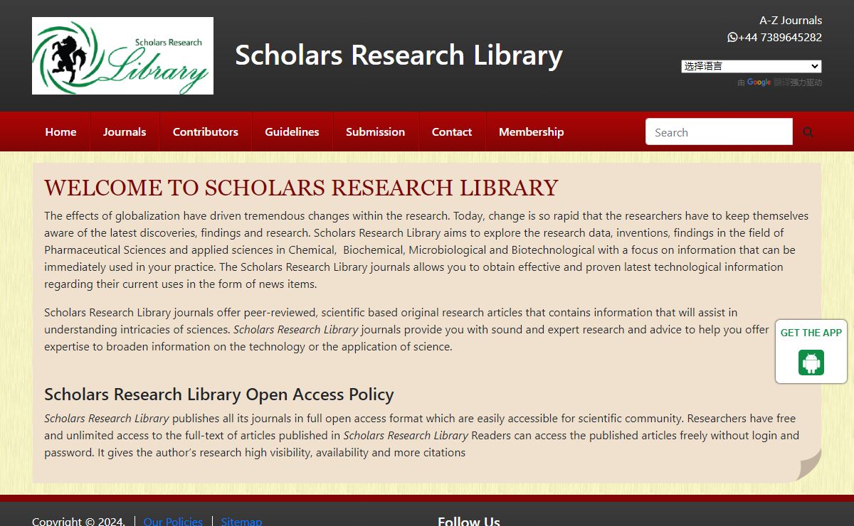 Scholars Research Library publishes all of its journals
