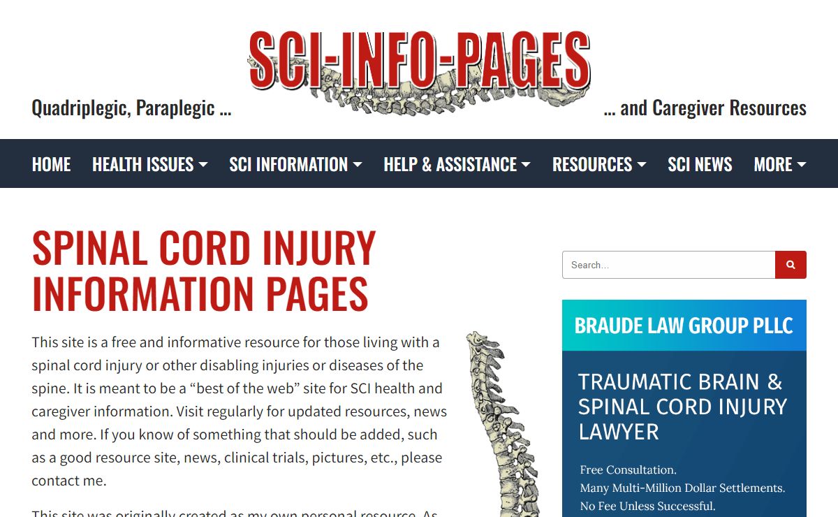 Spinal Cord Injury Information Pages