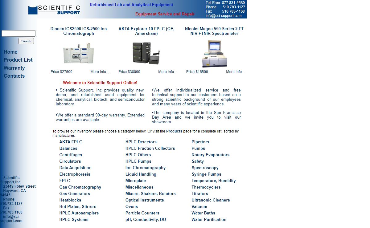 Scientific Support : Refurbished Used Equipment for Lab and Science