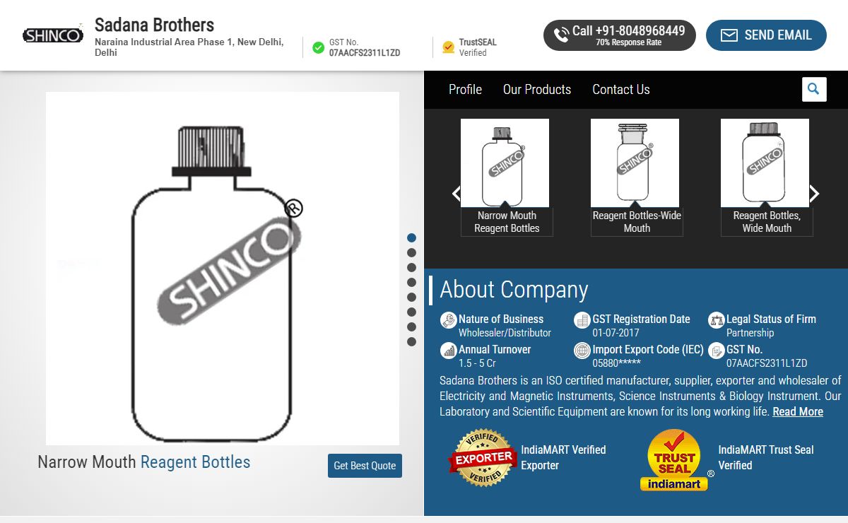 Sadana Brothers - Exporter of Physics Lab Instruments & Measuring Instruments from New Delhi